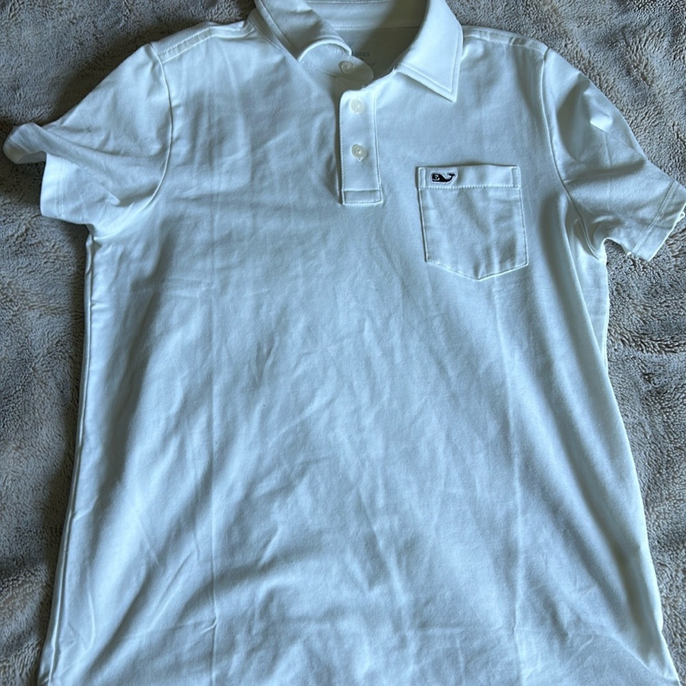 VV white edgartown polo boys medium